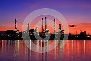 Oil refinery at twilight Thailand