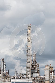Oil refinery under cloudy sky in Pasadena, Texas, USA