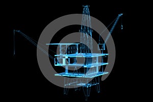 Oil rig (3D xray blue)