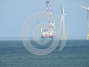 An oil rig in the city of Aberdeen