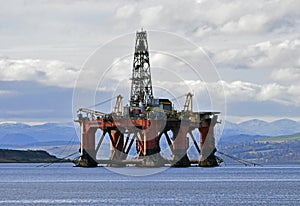 Oil rig in Cromarty firth Ross-shire