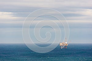 Oil rig drilling platform on sea