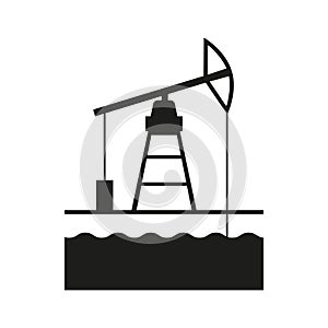 oil rig icon vector button logo symbol concept.