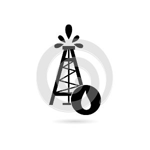 Oil rig icon on white background for graphic and web design