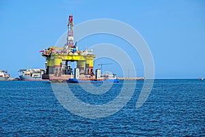 oil rig mining for oil platform during maintenance operation