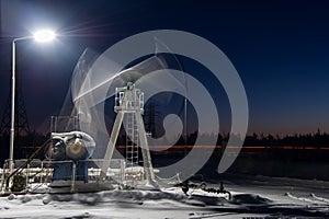 Oil Rig at night.