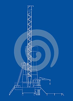 Oil rig. Orthography vector