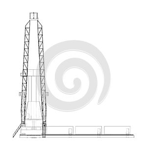 Oil rig. Orthography vector photo