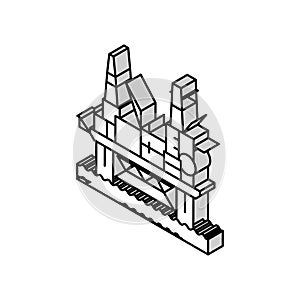 oil rig platform petroleum engineer isometric icon vector illustration