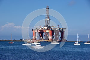 Oil Rig in Port