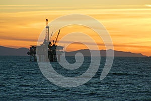 Oil Rig Sunset photo