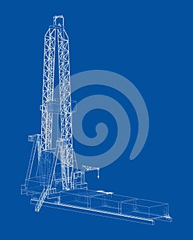 Oil rig. Orthography vector photo