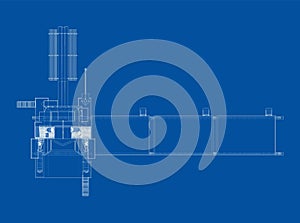 Oil rig. Orthography vector photo