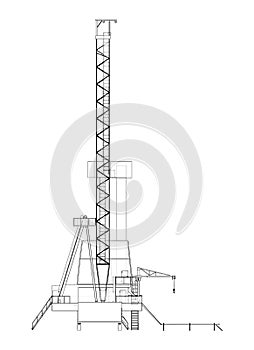 Oil rig. Orthography vector photo