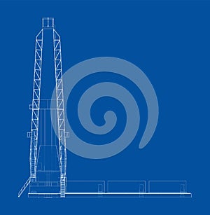 Oil rig. Orthography vector photo