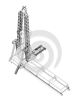 Oil rig. Orthography vector photo