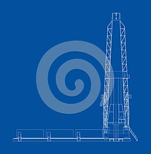 Oil rig. Orthography vector photo