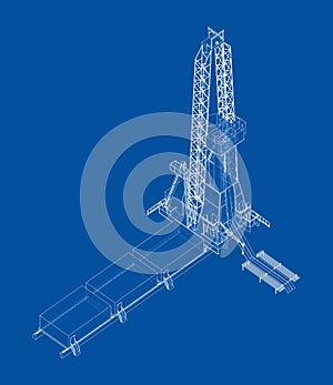 Oil rig. Orthography vector photo