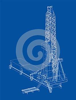 Oil rig. Orthography vector photo