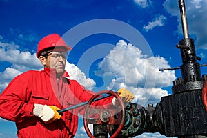 Oil Rig Worker at Work