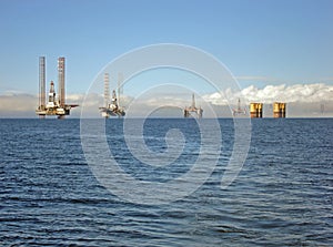 Oil rigs in the Cromarty Firth