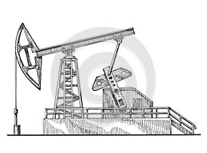 Oil rocking, oil pump on a white background