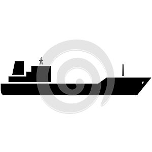 Oil ship tanker vector cargo vessel silhouette on white