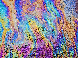 Oil Slick. Vibrant colored texture, abstract background.