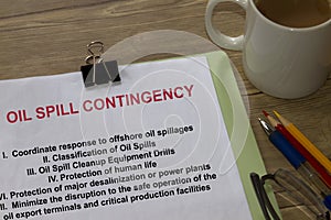 Oil spill contingency