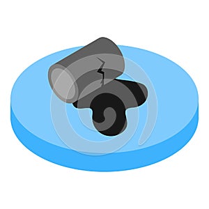 Oil spill icon, isometric style