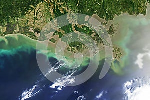 Oil spill at Mississippi delta,