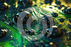 oil spill water biomimicry micro abstract ultra-realistic generative AI photo