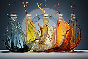 Oil splash bottle liquid. Generate Ai