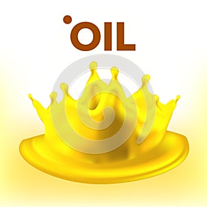 Oil Splash Vector. Advertisement. Clear Stream. Fuel Wave. Gas, Collagen. 3D Realistic Isolated Illustration