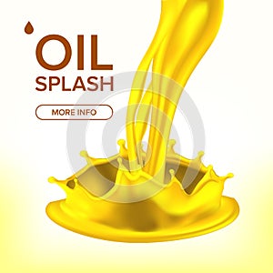 Oil Splash Vector. Cosmetic, Machine. Automobile Industry. Organic Diesel. Mechanic Symbol. 3D Realistic Isolated