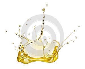 Oil splash on white background