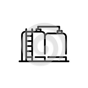 Oil storage filled line icon. linear style sign for mobile concept and web design. Outline vector icon. Symbol, logo illustration