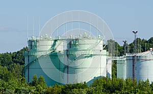 Oil storage tank in petrochemical refinery industry