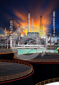 Oil storage tank and petrochemical refinery plant use for energy fuel gas and petroleum topic