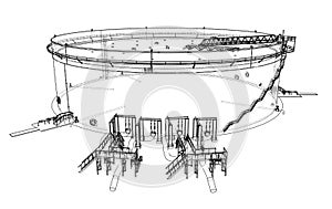 Oil storage tank. Vector