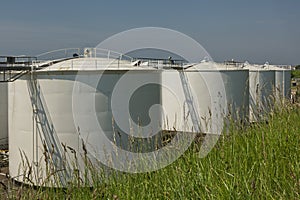 Oil storage tanks at Shoreham Port, England