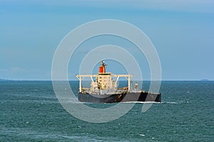 Oil supertanker in Singapore Strait