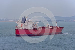Oil supertanker in Singapore Strait