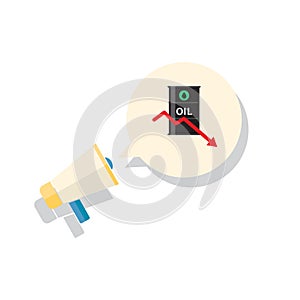 Oil tank with decrease line graph