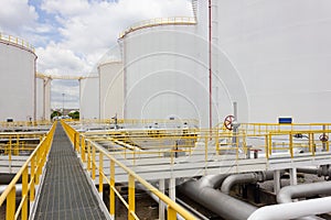 Oil tank farm in refinery