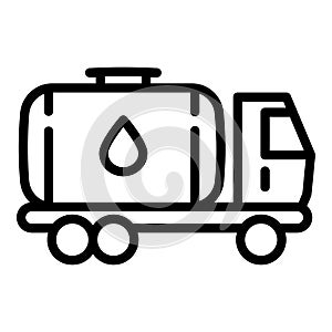 Oil tank truck icon, outline style