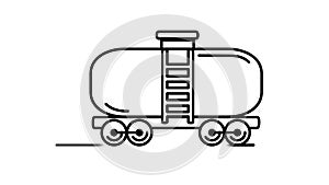 Oil Tank Wagon line icon on the Alpha Channel