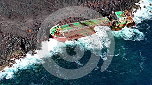 Oil tanker cargo ship ran aground the reunion island skyview