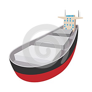 Oil tanker cartoon icon