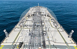 Oil tanker deck - view from radar mast